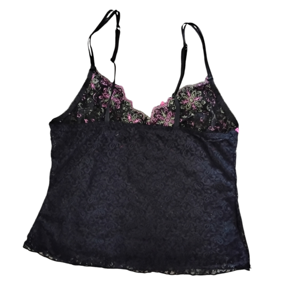 Madison Intimates Top Womens Medium 90s Y2K Lingeriewear Fairycore Sheer Lace - Picture 2 of 5